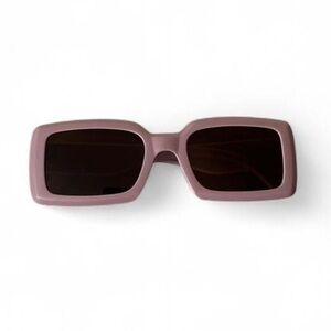 Pink Retro Square Sunglasses Matte Frames